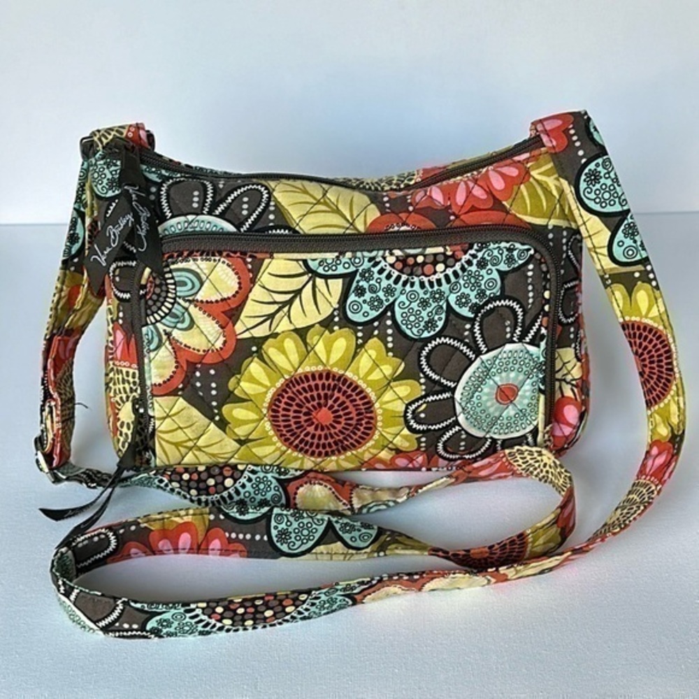 Vera Bradley Women Glenna Flower Shower Quilt Floral Purse crossbody Bag